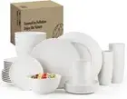 Lightweight 40-Piece Wheat Straw Dinnerware Set - Microwave and Dishwasher Safe