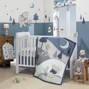 Lambs & Ivy Forever Pooh 3Piece Baby Crib Bedding Set, Blue