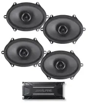 ALPINE KTA-30FW 600 Watt 4-Channel Amplifier Amp+(4) MTX Thunder 6x8" Speakers