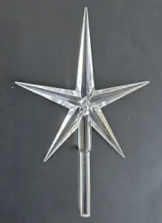 Ceramic Christmas Tree Star Topper White Aurora VTG Large 4" x 2 1/2" US SELLER