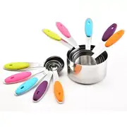 Measuring Spoons Cups Stainless Steel Baking Teaspoon Kitchen Gadget Kit - 10pcs