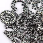 2pcs Repair Patch Eye-catching Multi-use Letter Rhinestone Bag Patch Portable