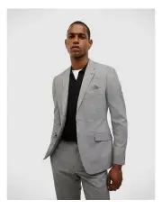 [Politix] Textured Tailored Jacket in Light Grey