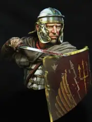 1/10 Scale Roman Centurion Bust Resin Model with Shield and Sword Unassembled