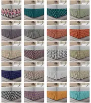 Ambesonne Abstract Bedskirt Elastic Wrap Around Skirt Gathered Design