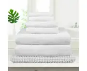 Luxury Hotel Quality Towels 650GSM Bath Towels Set Thick Bath Set Even Gift-7Pcs [Colour: White]