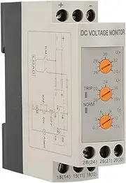 DC 12V 24V 36V 48V Over Voltage Under Voltage Protection Relay with Standard Modular Structure, Real-time Monitoring 2 Sets of Contacts for DC Motor, UPS Power Supply (DC24V)