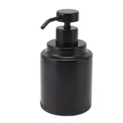 Stainless Steel Soap Dispenser Manual Liquid Pump Hand Press Bottle for Shampoo Shower Lotion Black Circular 300ML