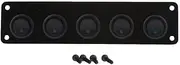 Vsenkes 12-24V 5 Gang Rocker Switch Panel, Round Bar Switch Panel Waterproof Professional Design for Car RV Boat Yacht Marine, Green