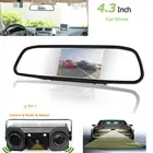 4.3"Car Reverse Rear View Mirror Display Backup Monitor Camera & Radar Sensor