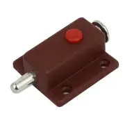 Closet Plastic Shell Button Control Automatic Barrel Bolt Latch Lock Brown