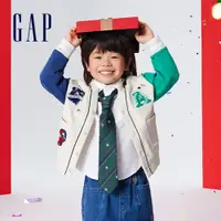 在飛比找蝦皮商城優惠-Gap 男幼童裝 Logo刺繡V領外套-灰色(890200)