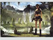 Lara Croft Tomb Raider Legend Foldout PS2 Video Game Art 2006 Vintage Print Ad