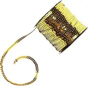 BELLIFFY 1 Roll Gold Flat Sequin Strips Crafts Gold Sequin Trim Bling Braid Trim Yellow Bling Strips Flat Round Paillettes Tassel Fringe Tassel Ribbon PVC Golden