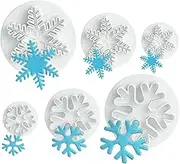 (6 PCS) - ilauke 6Pcs Snowflake Cookie Cutter Fondant Cake Decorating Plunger Sugarcraft Cutter Mould Tools