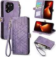 Compatible with Tecno Camon 20 Premier 5G Case,Compatible with Tecno Camon 20 Premier 5G CK9n Card Holder PU Leather Flip Stand Magnetic Closure Phone Cover Purple