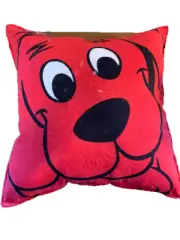Large Children's pillow, Clifford the big red dog, washable red print cotton