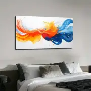 Colors Interwoven And Colliding Like Unframed Canvas Painting for Living
