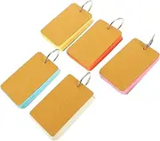 STOBOK 5 Word Card Mini Cards Blank Memory Cards memo Card notepads Blank Cards with Rings Index Cards Blank flashcards Kraft Business Card Metal Notebook Kraft Student