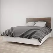 Nexera 2 Piece Full Size Bedroom Set, White and Walnut White/Walnut