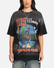 [Nas] Nas The World Is Yours T-shirt Washed Black - Size L L Washed Black