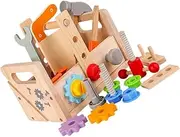 Abaodam 1 Set Educational Tool Set Repair Toolbox with Hammer Screwdriver Wrench Accessories Fun Plaything for Hands Learning and Creativity