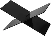 Homoyoyo X Shaped Portable Book Stand Compact Acrylic Display Holder for Cookbooks Textbooks Magazines and Recipes Easy to Assemble Reading Accessory for Home Office Black
