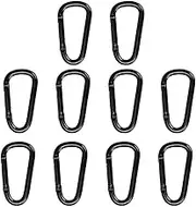 Loopunk 10 Pack Carabiner Hooks, Mini Carabiner for Camping, Hiking, Travel, Fishing, Backpack(Black) (10)