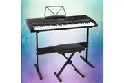 Alpha 61 Keys Electronic Piano Keyboard Digital Electric w/ Stand Stool Lighted
