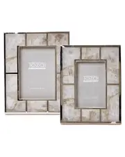 Two's Company White Quartz Set of 2 Photo Frames