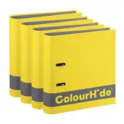 4PK ColourHide A4 375 Sheets 70mm Silky Touch Lever Arch File/Document Holder YL
