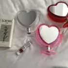 Make-up Mirror Heart Plastic Multicolor Romantic Free Stand Small Decorative