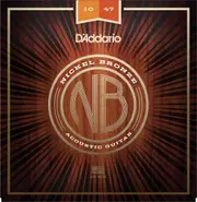 D'Addario NB1047 Nickel Bronze Acoustic Guitar Strings, Extra Light, 10-47