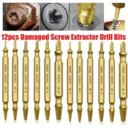 12pcs Damaged Screw Extractor Drill Bits Broken Speed Out Bolt Screw Remover Kit