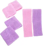 [Toyvian] Vibrant Sports Headband Wristband Set Sweat Absorbing Headband for Men Women Fitness