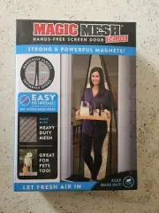 Magic Mesh Deluxe Hands-Free Screen Door Magnets Pet Easy Keep Bugs Out New