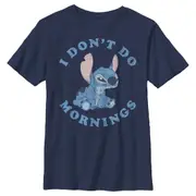 Stitch I Don't Do Mornings Light Blue T-Shirt