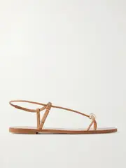 [Loeffler Randall] Loeffler Randall - Lara Embellished Leather Sandals - Camel - US6 US 6 Brown
