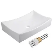 Aquaterior Bathroom Vessel Sink Porcelain Ceramic Vanity Basin Drain AQT0131