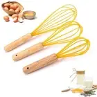 Handle Manual Heat Resistant Silicone Whisk Mixer Blender Egg Beater Frother