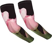 [FHEDVBN] pink tulips Arm Sleeves Compression Arm Covers for Men Women Outdoor Sun Sleeves Cooling Sports Sleeve, Black