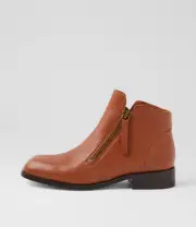 New Django & Juliette Nokkia Dark Rum Leather Ankle Boots Womens Shoes Casual
