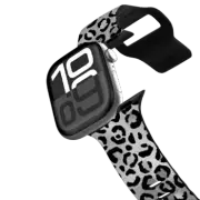Apple Watch Series 10 (46mm) Impact Band Abstract black white silver gradient cheetah animal print