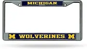 Rico Industries NCAA Michigan Wolverines 12" x 6" Silver Chrome Frame W' Decal Insert Car/Truck/SUV Auto Accessory