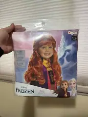 Disney Frozen Anna Child Wig Halloween NWT And Sticker Book