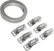 Mipcase 1 Set Stainless Steel Hose Clamps with Fasteners for Lines Cables and Plumbing Durable Worm Drive Clamps for Custom Applications Corrosion and Pressure Resistant