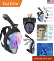 Panoramic Full-Face Snorkel Mask with Action Camera Support – 2 Sizes Available