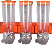 Dry Food Dispenser - Cereal Storage Dispenser, Wall Mounted Food Container | Triple Canister Cereal Dispenser with 3 Chambers, Food Storage Airtight Clear Container for Cornflakes Candy Nuts Beans