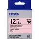 LK-4PBK EPSON 緞帶系列粉紅底黑字標籤帶 (寬度12mm) C53S654430 適用 LW-200KT/400/500/600P/700/900/1000P