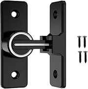 Sliding Door Lock 90 Degree Luminous Barn Door Latch Lock Heavy Duty Zinc Alloy Gate Bolt Latch Protect Privacy Door Lock for Bathroom Garden Garage Door Window(Black)